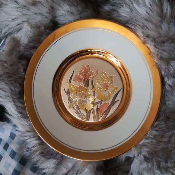 Pair of Antique Chokin Gold Etched  China Plates - Picture 5 of 8